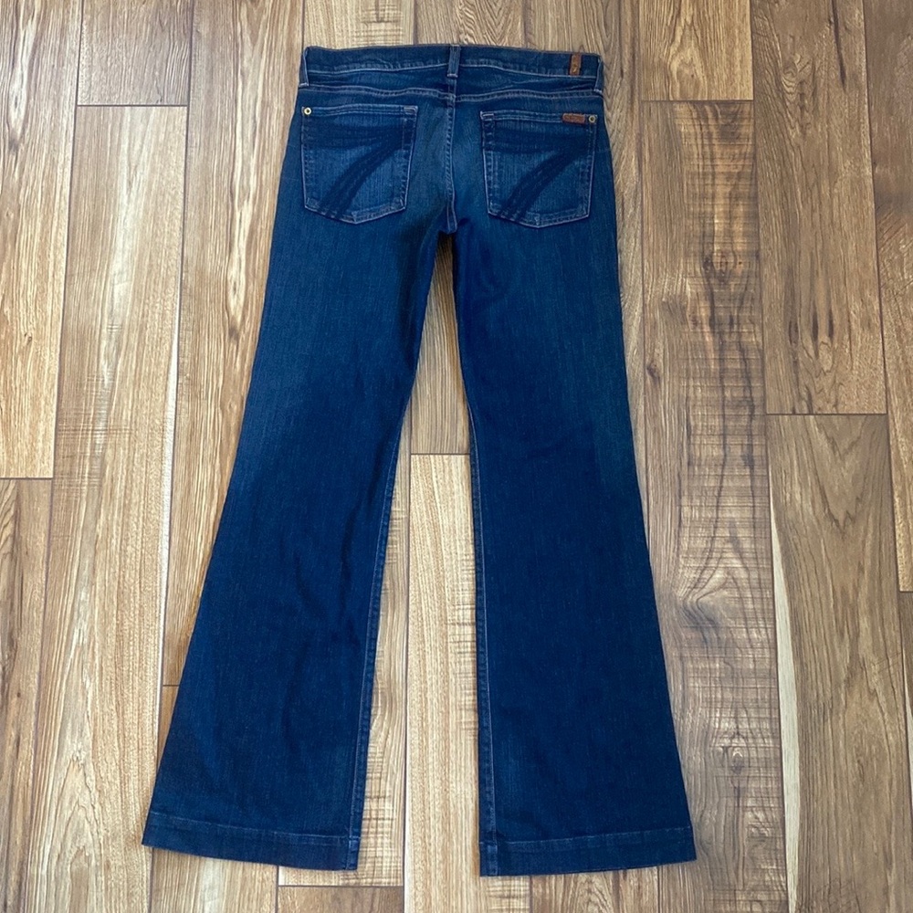 7 For All Mankind Dojo Jeans Size 31 Wide Leg Stretch - Picture 1 of 8